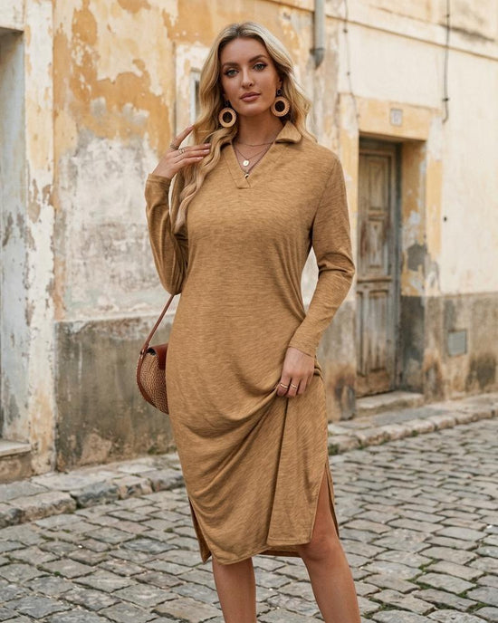 Macys Wear - Vimon | Langärmliges Meliertes Kleid Damen