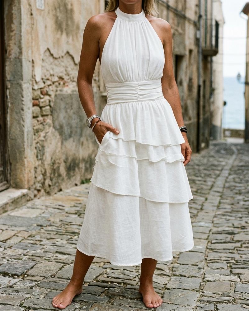 Macys Wear - Kenal | Ärmelloses Gestuftes Kleid Damen