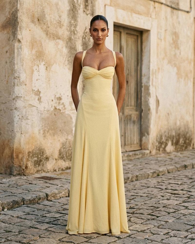 Macys Wear - Salen | Bodenlang Ärmellos Kleid Damen
