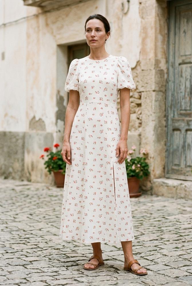 Macys Wear - Nehal | Geblümtes Kurzärmliges Kleid Damen