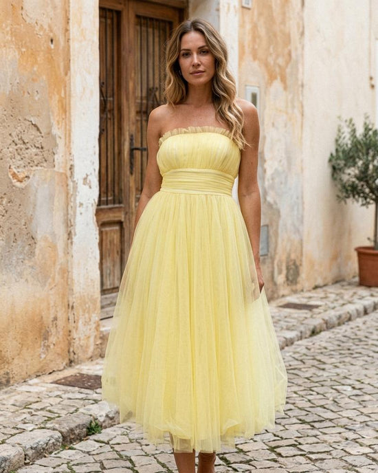 Macys Wear - Zesol | Trägerloses Plissiertes Kleid Damen