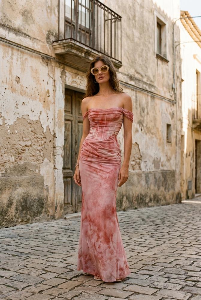 Macys Wear - Alken | Schulterfreies Drapiertes Kleid Damen