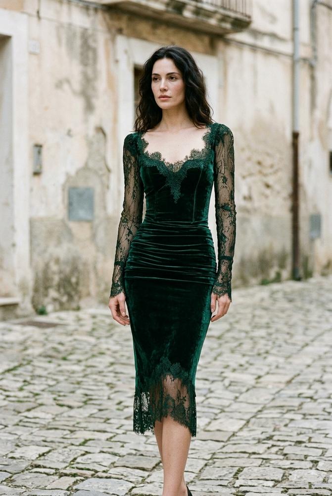 Macys Wear - Daran | Gerafftes Langärmliges Kleid Damen