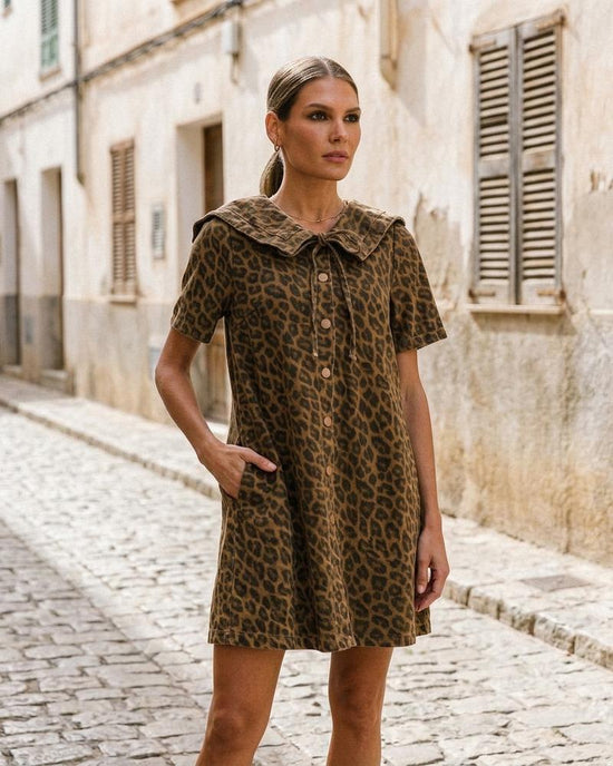 Macys Wear - Saral | Kurzärmliges Gemustertes Kleid Damen