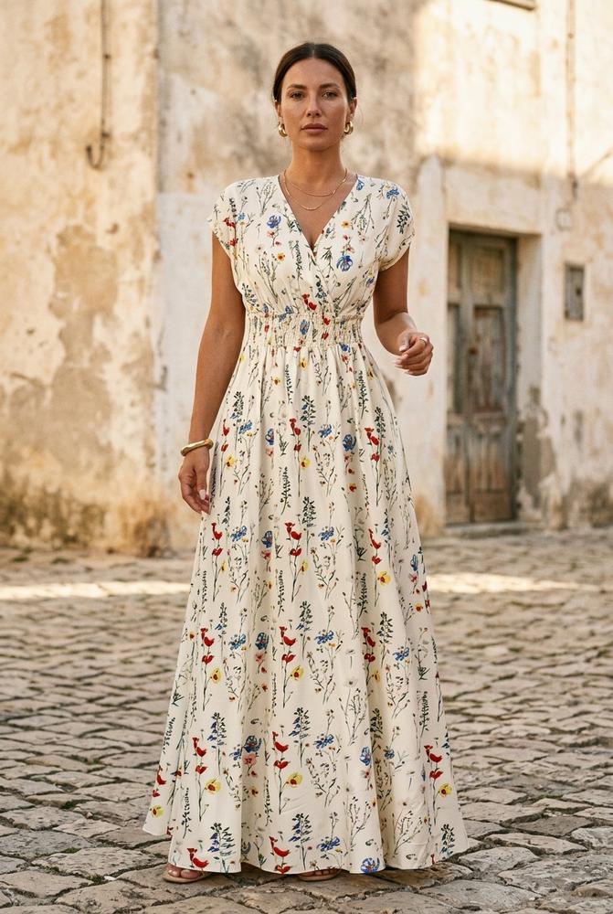 Macys Wear - Damir | Geblümtes Kurzärmliges Kleid Damen