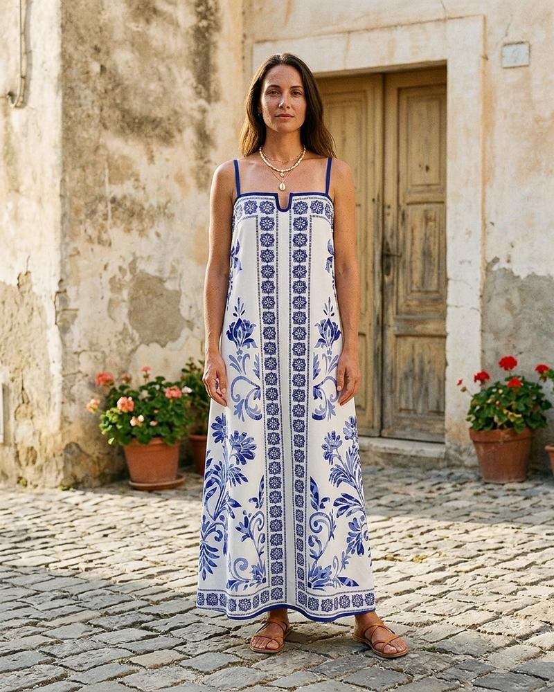Macys Wear - Vikar | Ärmelloses Gemustertes Kleid Damen