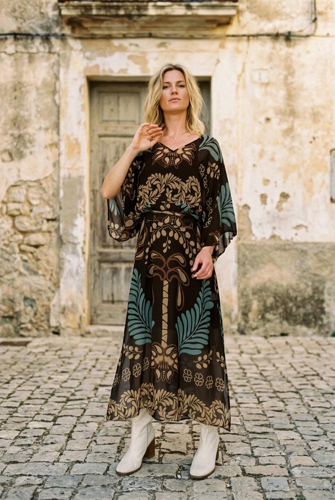 Macys Wear - Maran | Gemustert Lang Kleid Damen