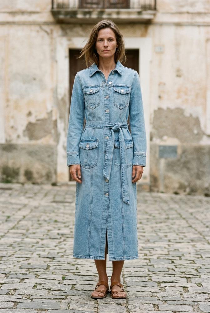Macys Wear - Sesol | Durchgeknöpftes Gegürteltes Kleid Damen