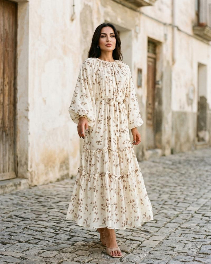 Macys Wear - Kevin | Geblümt Gerüscht Kleid Damen