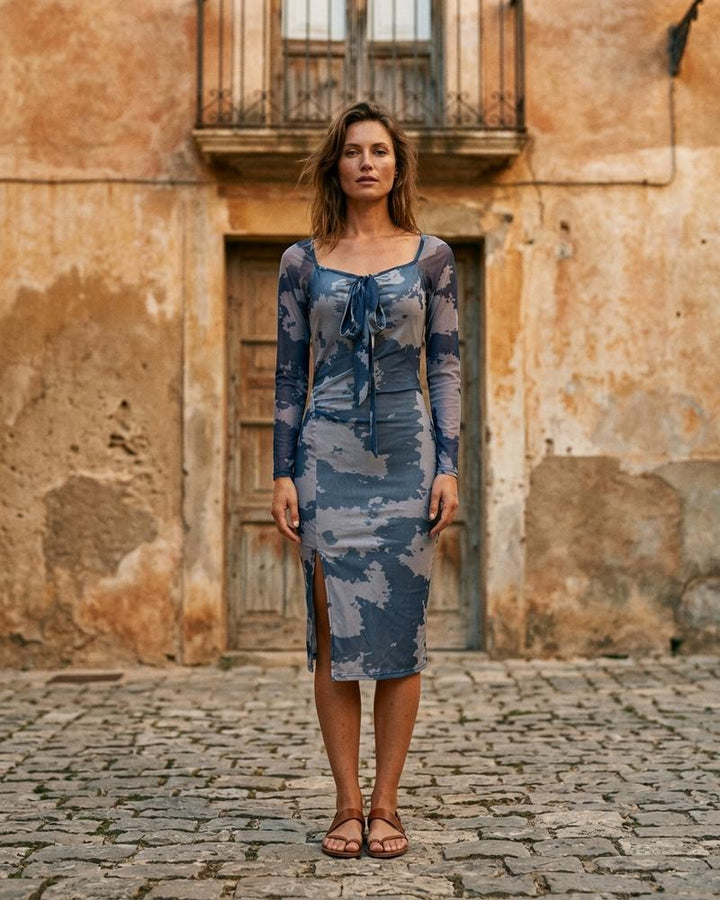 Macys Wear - Nemir | Langärmliges Gemustertes Kleid Damen
