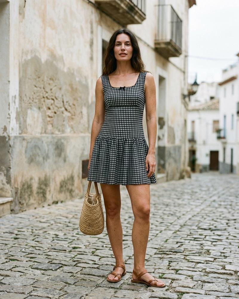 Macys Wear - Ralom | Kariert Ärmellos Kleid Damen