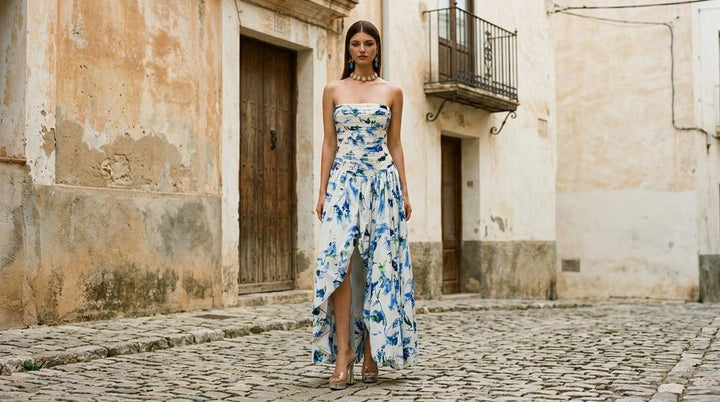 Macys Wear - Milan | Trägerloses Geblümtes Kleid Damen