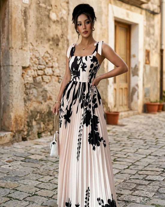Macys Wear - Latir | Plissiert Geblümt Kleid Damen