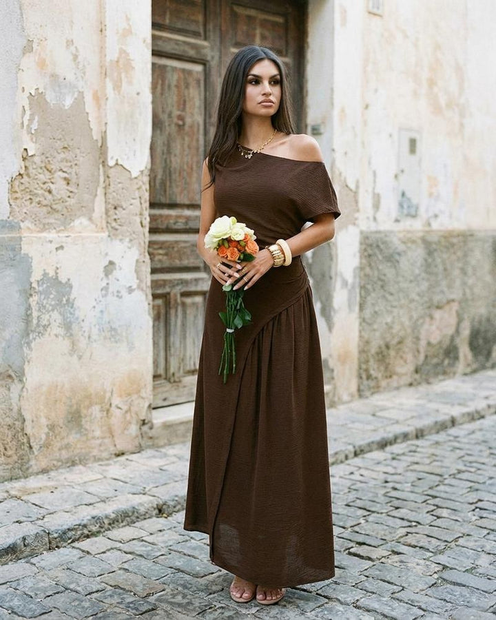 Macys Wear - Lorev | Asymmetrisches Drapiertes Kleid Damen