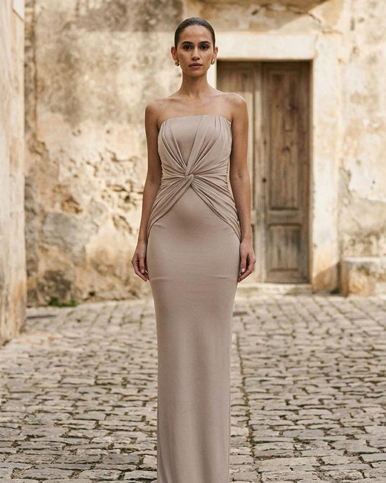 Macys Wear - Yovel | Trägerlos Drapiert Kleid Damen