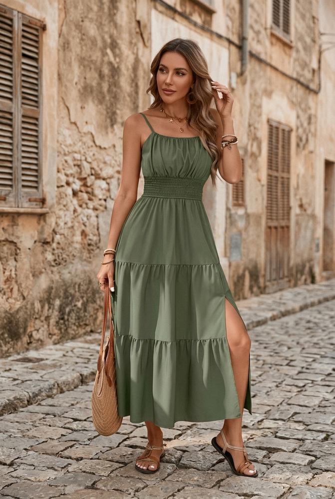 Macys Wear - Netor | Gesmoktes Gestuftes Kleid Damen