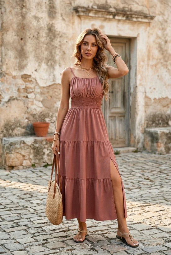 Macys Wear - Netor | Gesmoktes Gestuftes Kleid Damen