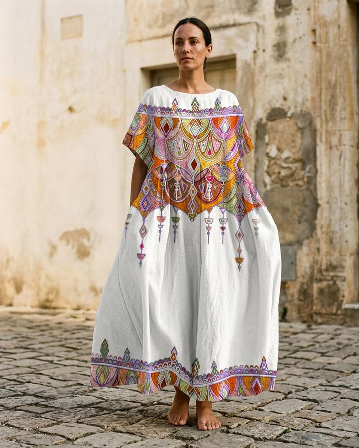 Macys Wear - Vasel | Bedrucktes Kurzärmliges Kleid Damen