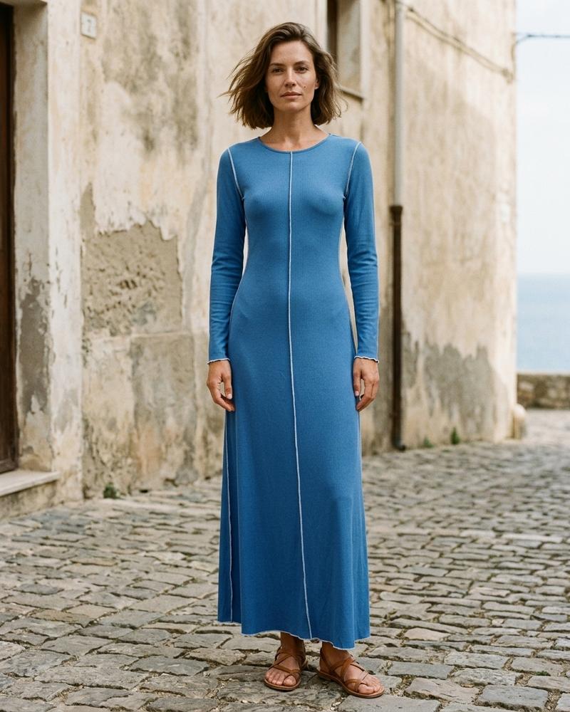 Macys Wear - Sevar | Langärmliges Tailliertes Kleid Damen