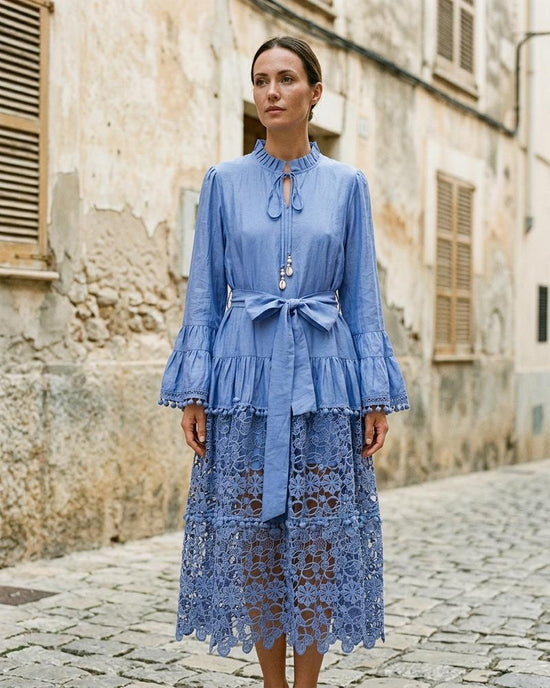 Macys Wear - Lavan | Gerüschtes Spitzenbesetztes Kleid Damen