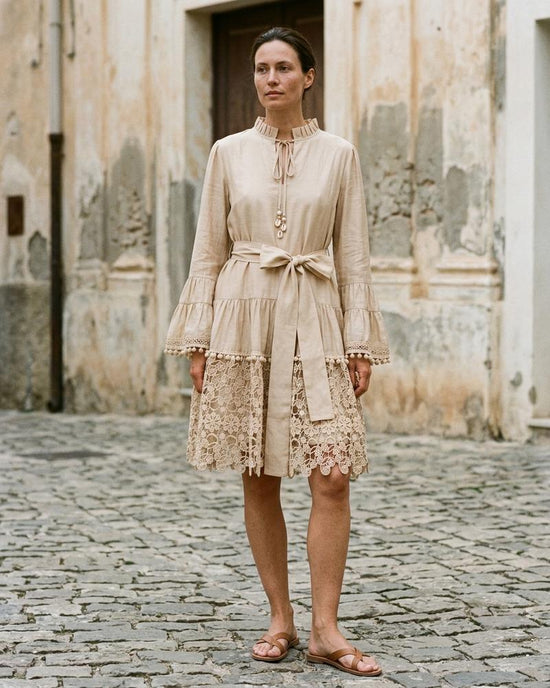 Macys Wear - Lavan | Gerüschtes Spitzenbesetztes Kleid Damen