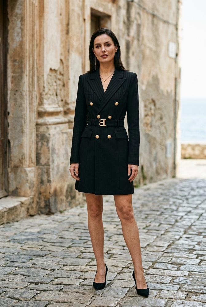 Macys Wear - Valen | Zweireihig Tailliert Kleid Damen