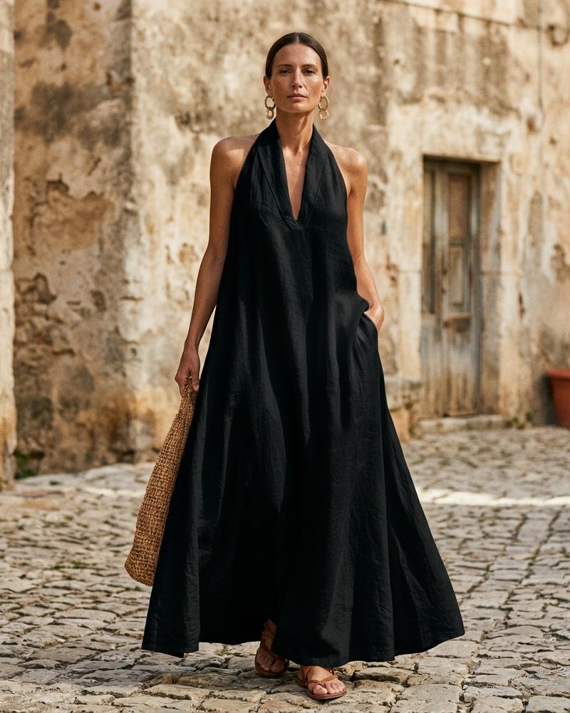 Macys Wear - Rasen | Ärmelloses Neckholder Kleid Damen