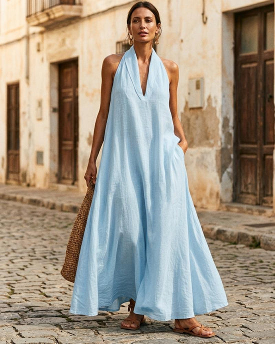 Macys Wear - Rasen | Ärmelloses Neckholder Kleid Damen