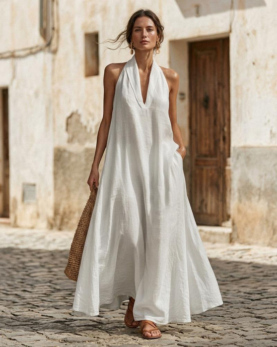 Macys Wear - Rasen | Ärmelloses Neckholder Kleid Damen