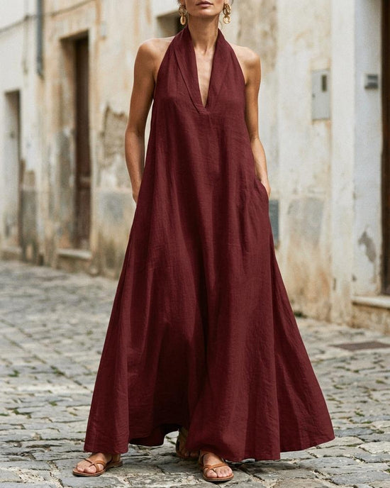 Macys Wear - Rasen | Ärmelloses Neckholder Kleid Damen