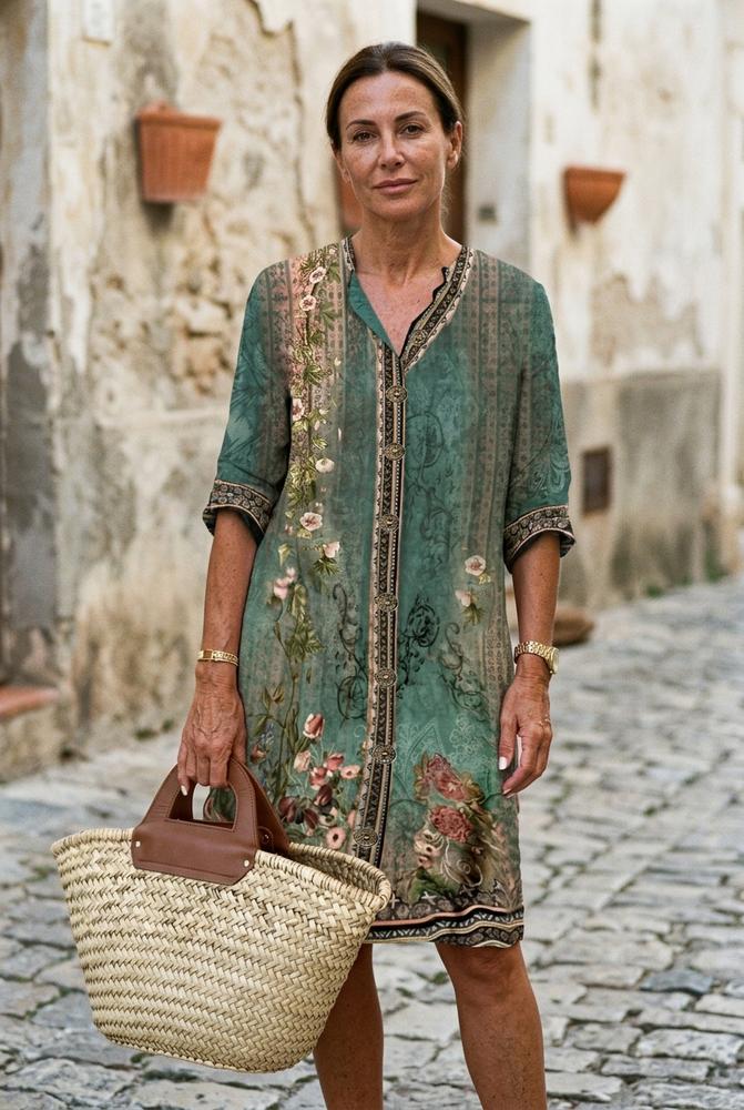 Macys Wear - Arnav | Gemustert Geknöpft Kleid Damen