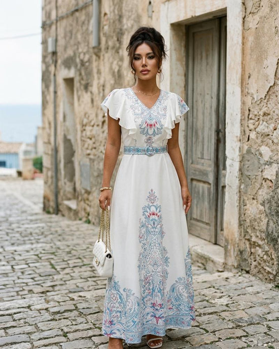 Macys Wear - Lamer | Gemustert Gegürtet Kleid Damen