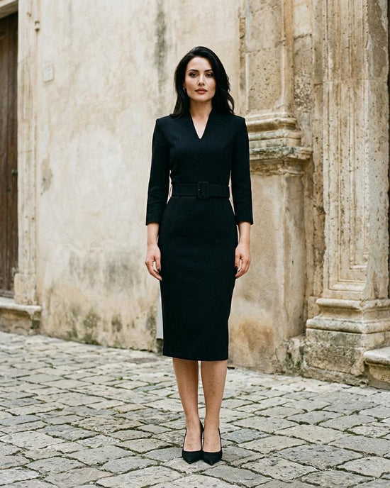 Macys Wear - Arzan | Tailliertes Gegürtetes Kleid Damen