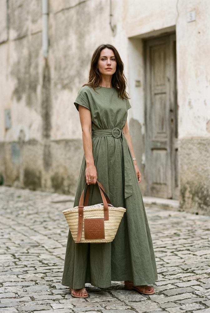 Macys Wear - Alhal | Kurzärmliges Bodenlanges Kleid Damen