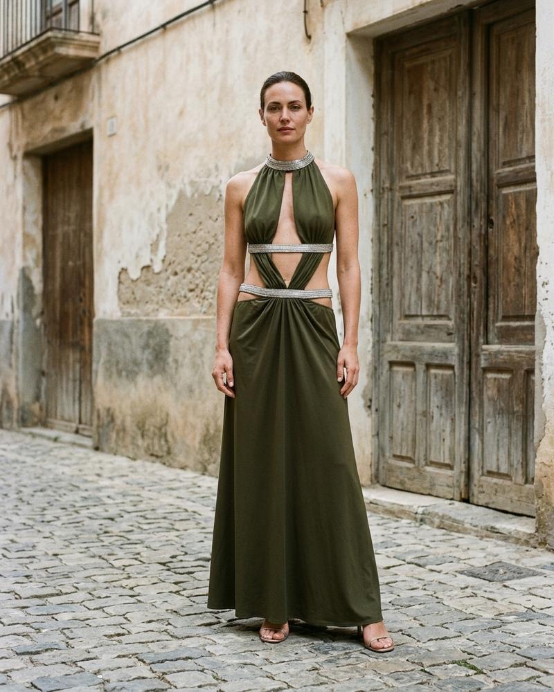 Macys Wear - Nelen | Ausgeschnittenes Neckholder Kleid Damen