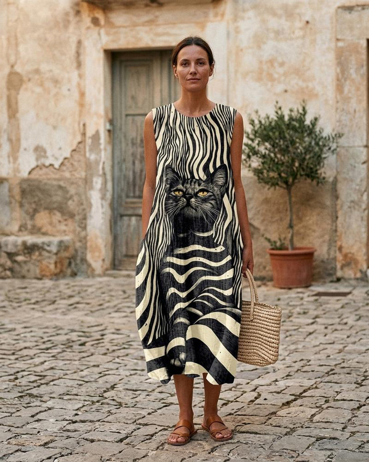 Macys Wear - Noram | Ärmelloses Bedrucktes Kleid Damen