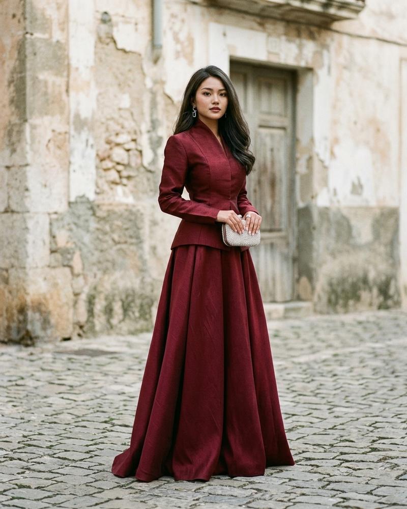 Macys Wear - Lyron | Tailliert Langärmlig Kleid Damen