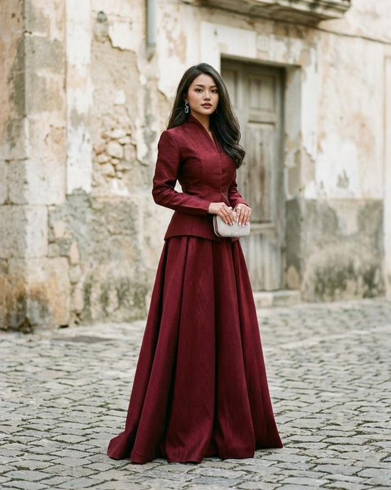 Macys Wear - Lyron | Tailliert Langärmlig Kleid Damen