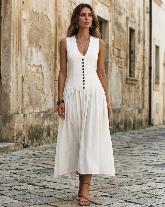 Macys Wear - Vavel | Tailliertes geknöpftes Kleid Damen