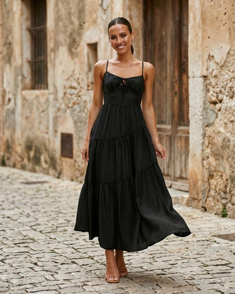 Macys Wear - Seral | Ärmellos Gestuft Kleid Damen