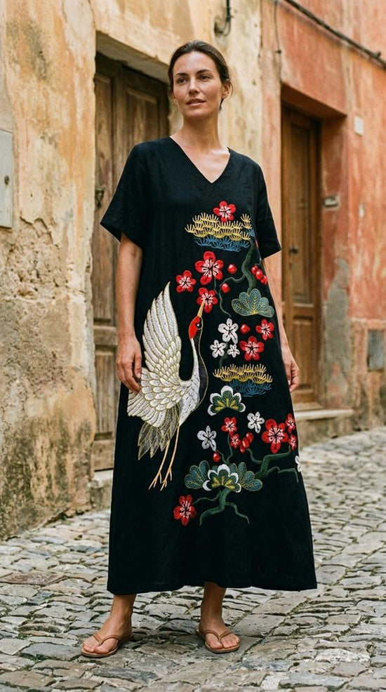 Macys Wear - Kedan | Besticktes Kurzärmeliges Kleid Damen