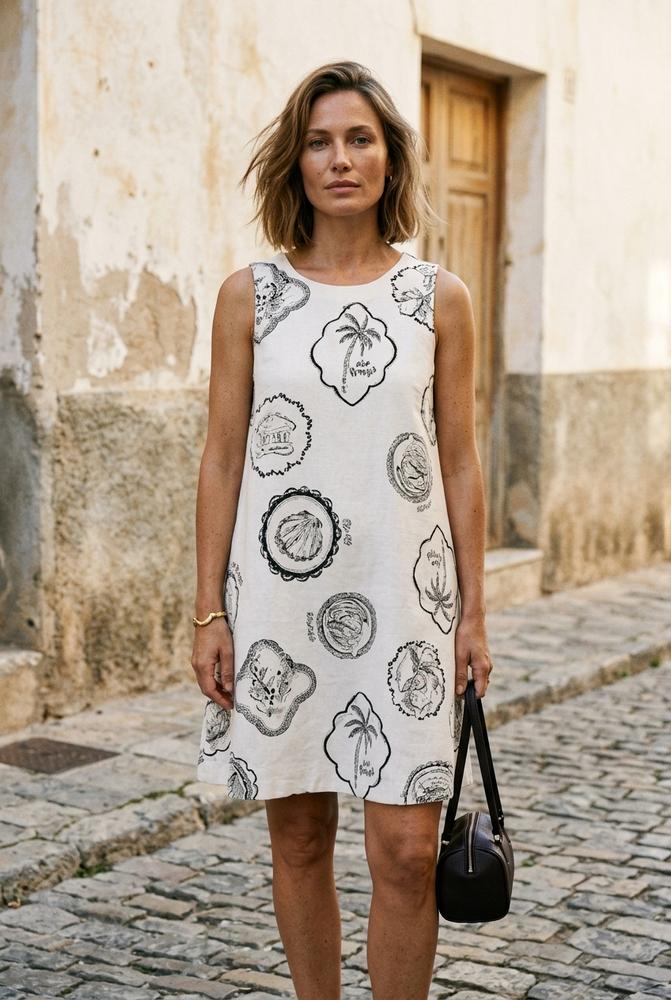 Macys Wear - Viren | Ärmellos Gemustert Kleid Damen