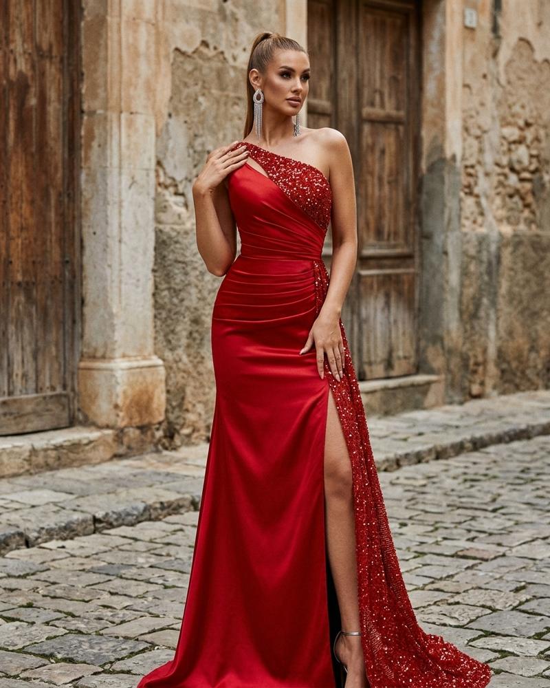 Macys Wear - Camor | Asymmetrisches Paillettenbesetztes Kleid Damen