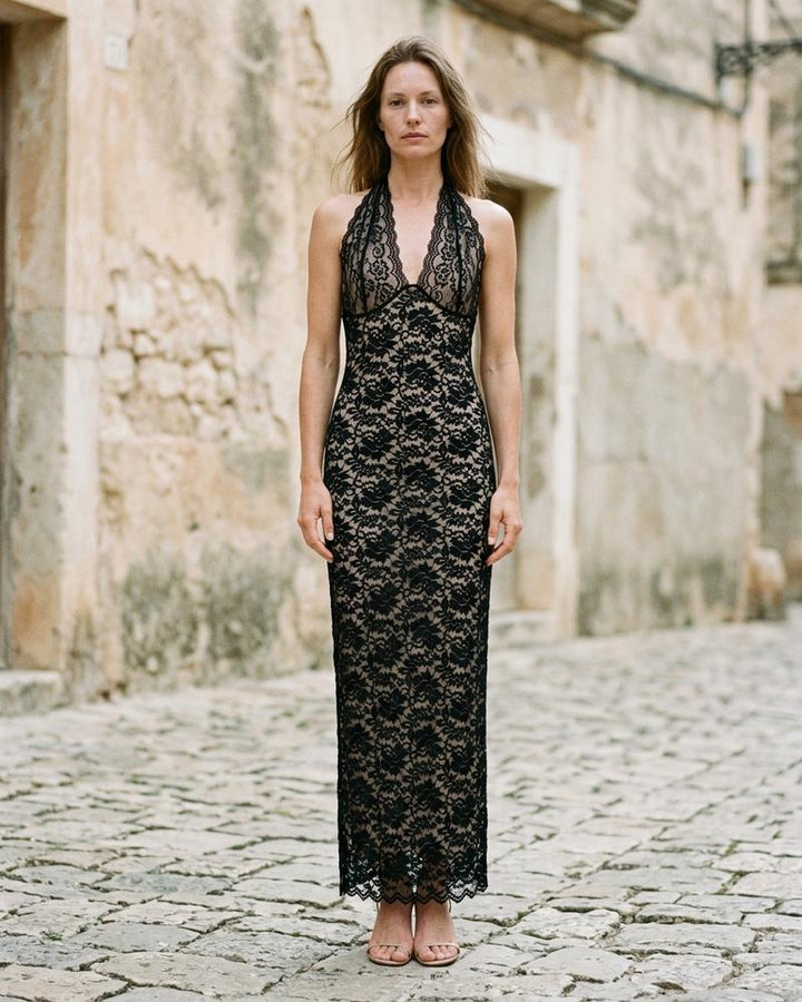 Macys Wear - Venav | Neckholder Spitzen Kleid Damen