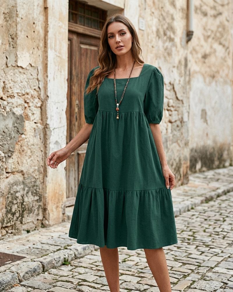Macys Wear - Ardar | Gestuft Locker Geschnitten Kleid Damen