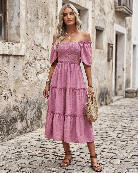 Macys Wear - Zemar | Gesmokt Stufig Kleid Damen