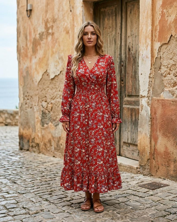 Macys Wear - Tisol | Langärmliges Geblümtes Kleid Damen