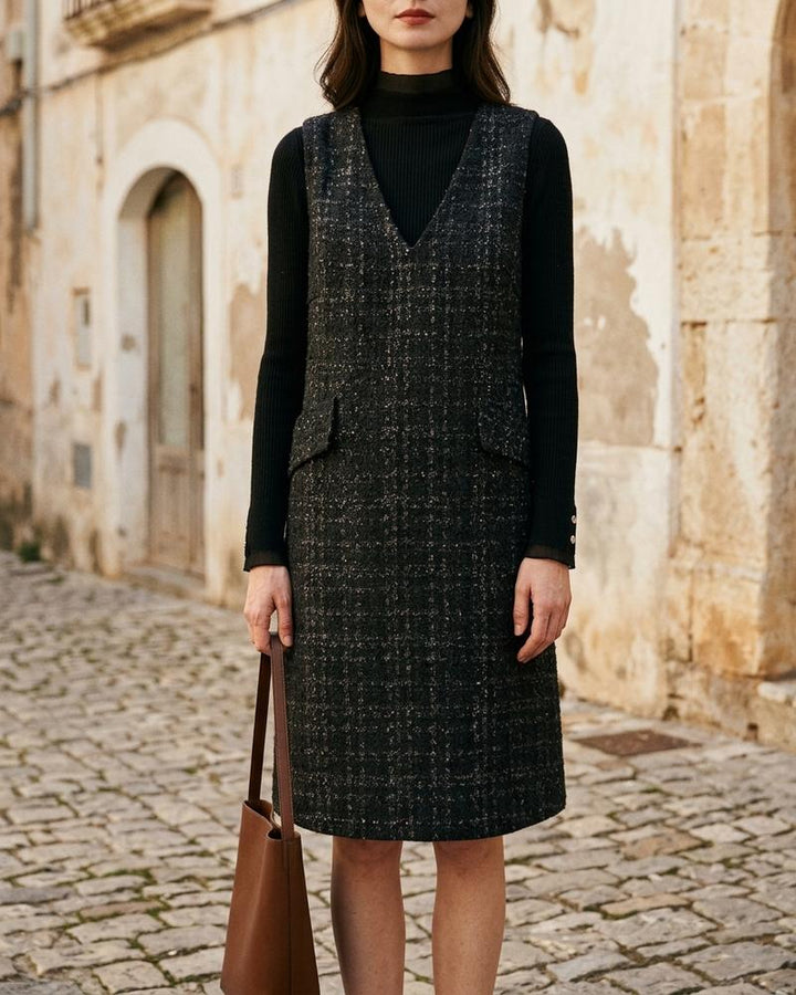Macys Wear - Risan | Strukturiert Ärmellos Kleid Damen