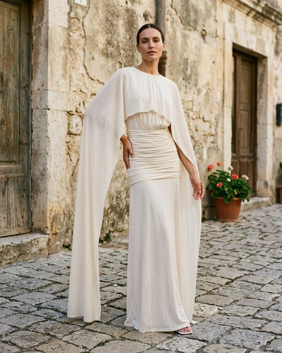 Macys Wear - Letir | Gerafftes Bodenlanges Kleid Damen