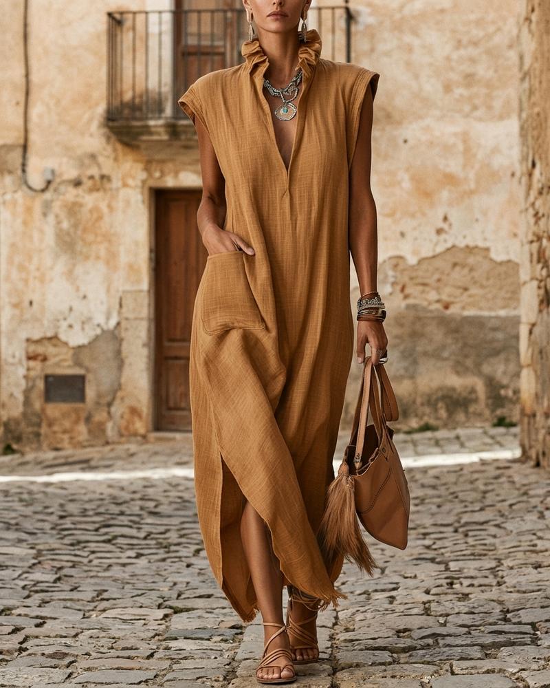 Macys Wear - Tamer | Gerafftes Ärmelloses Kleid Damen